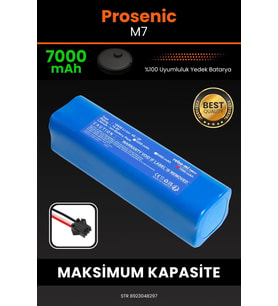 Proscenic M7 7000mAh Robot Süpürge Bataryası - Sertifikalı Güvenlik, Gerçek Kapasite