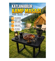 Katlanabilir Metal Ayaklı Kamp Masası – Piknik, Balkon ve Bahçe Kullanımı