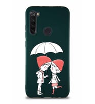 Xiaomi Redmi Note 8 Soft Premier Kapak Aşk Tasarımlı Silikon Kılıf - Yeşil (Şeffaf)