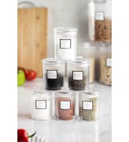 6'lı Barok Yuvarlak Baharat Kavanoz Seti & Saklama Kabı & Erzak Kabı (6*250 ML)