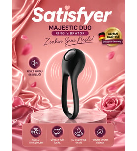 12 Modlu Titreşimli Şarjlı Su Geçirmez Penis Halkası Satisfyer Majestic Duo