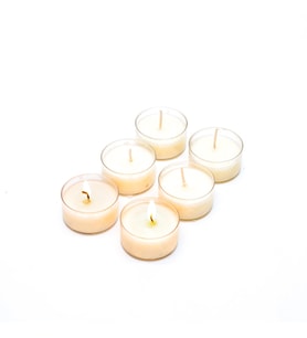6'lı Black Vanilya Kokulu Bitkisel Tealight Mum Seti