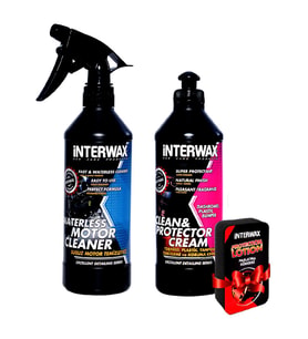 INTERWAX 2'li SET TORPİDO PARLATICI KREM ve SUSUZ MOTOR TEMİZLEYİCİ 500 ML (Karışık)