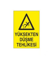 Yüksekten Düşme Tehlikesi Uyarı Levhası 70x100cm (Karışık)