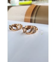 ZİNCİR ÖRGÜ MODEL HALKA KÜPE ALTIN KAPLAMA (Gold)