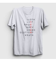 Presmono Unisex Beyaz Sins Movie Seven Se7en T-Shirt 539928tt (Beyaz)
