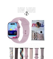HW Mini 2 41mm 1.75" TFT Ekran Dinamik Ada/Çift Dokunuş/ChatGPT Özellikli 7 Kordonlu Akıllı Saat (Pembe)