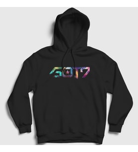 Presmono Unisex Siyah Nebula K-Pop Got7 Kapüşonlu Sweatshirt 409243tt