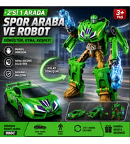 Dönüşen Robot Araba 2'si 1 Arada Spor Araba ve Robot Oyuncak Manuel Dönüşüm