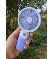 Mini Fan USB Şarjlı Mini El Fanı Taşınabilir Vantilatör 3 Kademeli Sessiz Fan Telefon Tutucu Mavi Re