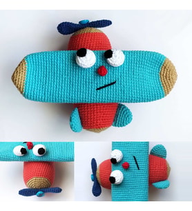 Sevimli Uçak Amigurumi Organik Oyuncak