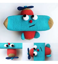 Sevimli Uçak Amigurumi Organik Oyuncak