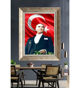Gümüş Çerçeveli Atatürk Tablo za166