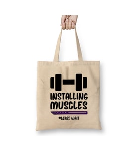 Gym Workout Fitness Lover Motivation Gift Quotes For MEN Women Bez Çanta Alışveriş Çantası (Beyaz)
