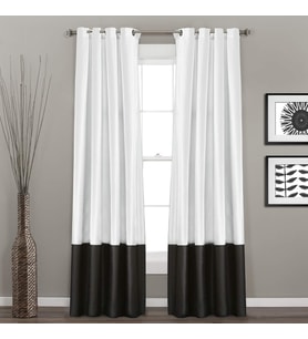Lexroo Prima Pencere Perdesi Panel Çifti, 274 cm U x 137 cm G, Siyah ve Beyaz
