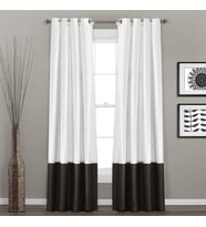 Lexroo Prima Pencere Perdesi Panel Çifti, 274 cm U x 137 cm G, Siyah ve Beyaz