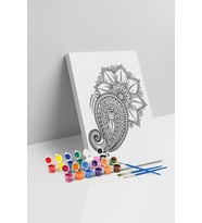 Şal Desenli Mandala Tuval Boyama Seti 40x50 cm