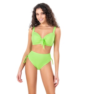 Endeep Kadın Fiyonk Detaylı Yeşil Büyük Beden Bikini Takımı