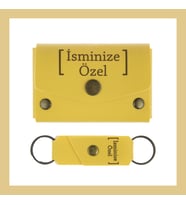 Sarı Renk, İsme Özel Cüzdan ve Anahtarlık Seti, Unutulmaz Hediye, Sevgililer İçin, Kutlamalara