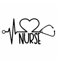 Nurse Araba Sticker siyah 15x7 CM (Siyah)