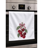 Valerine Life El Kurulama Havlusu 30x50cm Mutfak, Fırın için Pamuklu Emici Kiraz Buketi