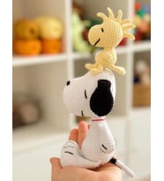 AMİGURUMİ SNOPPY VE WOODSTOCK HEDİYELİK OYUNCAK (Siyah - Beyaz)