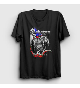 Presmono Unisex Siyah Heroes Sabaton T-Shirt 108657tt