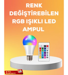 RGB Uzaktan Kumandalı LED Ampul 16 Renk A Kalite 2025 Model Orijinal