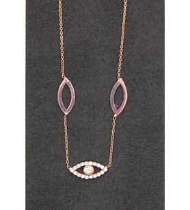 Bella Gloria Sosyete Gözü Rose Gümüş Kolye (TGK0095)