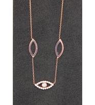 Bella Gloria Sosyete Gözü Rose Gümüş Kolye (TGK0095)