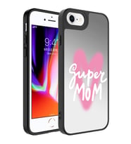 Apple iPhone SE 2020 Kılıf Aynalı Desenli Kamera Korumalı Parlak Mirror Kapak (Renksiz)