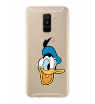 Samsung Galaxy A6 Plus (2018)  Kapak Donald Duck Tasarımlı Şeffaf Silikon Kılıf