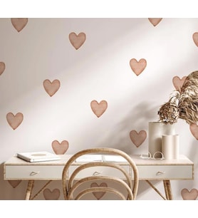 Kahverengi Kalpler Lovely Pastel Kalpler Duvar Bohem Çocuk Odası Duvar Sticker (Karışık)