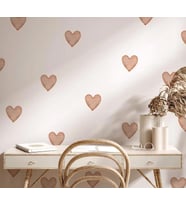 Kahverengi Kalpler Lovely Pastel Kalpler Duvar Bohem Çocuk Odası Duvar Sticker (Karışık)