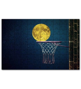 Cakapuzzle Basket Potası ve Dolunay İllüstrasyon Puzzle Yapboz MDF (Ahşap) (120 Parça)