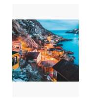 Bataryada Mavi Saat Gün Batımı. John's, Newfoundland, Kanada Tablo Ahşap Poster Dekoratif