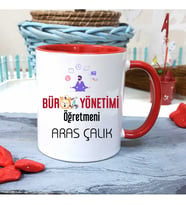 Büro Yönetimi Öğretmenine Özel Öğretmenler Günü Hediyesi Kişiye Özel Kupa Bardak