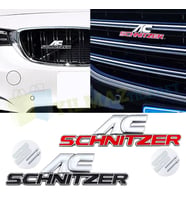 Bmw Ac Schnitzer Vidalı Ön Panjur Izgara Logo Metal Kırmızı-Siyah (Kırmızı)
