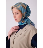 Belli Twill İpek Desenli Eşarp 4301D