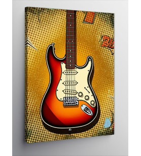 Kanvas Tablo Pop-Art Gitar