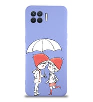 Oppo Reno 4 Lite Uyumlu Lansman Kılıf Aşk Tasarımlı İçi Kadife Kapak-Lila (Şeffaf)