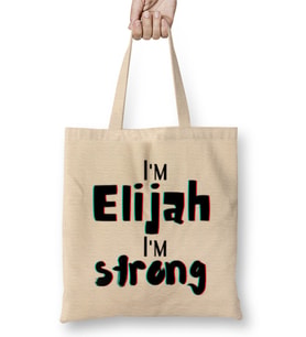 Elijah Name Custom Design Gift Baby-Gift For Him Bez Çanta Uzun Saplı