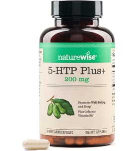 NatureWise 5-HTP Plus+ 200 mg, 60 Vejetaryen Kapsül