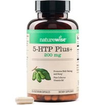 NatureWise 5-HTP Plus+ 200 mg, 60 Vejetaryen Kapsül
