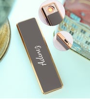 Kişiye Özel Elektronik Alevsiz USB Şarjlı Çakmak (Siyah)