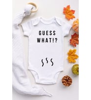Unisex Bebek Beyaz Guess What Çıtçıtlı Body