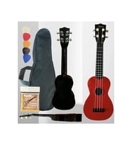 Hawiian XU21-1-RD Soprano Ukulele (Kırmızı)  Parlak Kırmızı Kaplama Kolay Basılan Perde Yapısı Eğlenceli Başlangıç Seti
