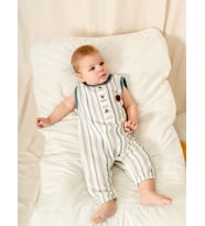 Desenli Müslin Bebek Tulum  Rahat ve Şık Tasarım  3-24 Ay  KD53218 (Petrol)