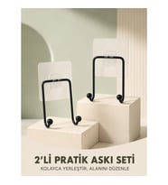Mey İthalat® İkili Yapışkanlı Askı Seti Duvar Tipi Çok Amaçlı Pratik Askılık 2 Adet