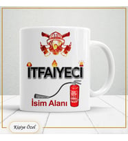 İtfaiyecilere Özel İsim Yazılabilir Kupa Bardak – Kişiye Özel Meslek Temalı Hediye-148